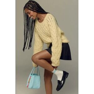 Cozy Yellow Cable Knit Sweater